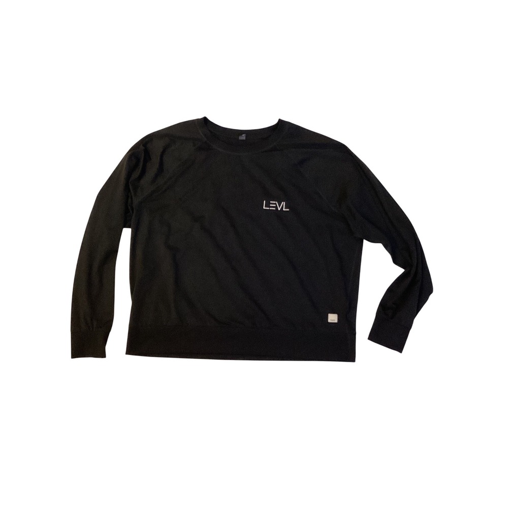 Vuori LEVL Crewneck Sweatshirt Black Mens Large VW241 Activewear Pullover